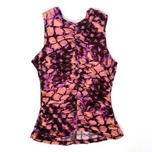 ULLA JOHNSON Tie-Dye Print V-Neck Tank Top